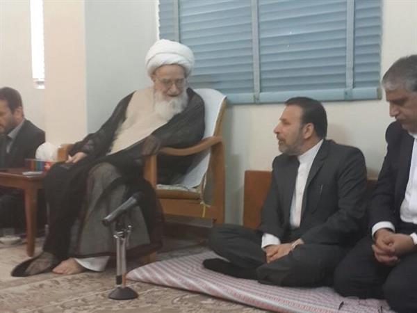 دیدار دکتر واعظی با آیت الله صافی در استان قم